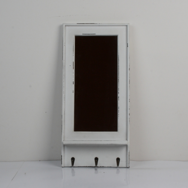 Nástěnné zrcadlo se 3 háčky 28x6x59cm