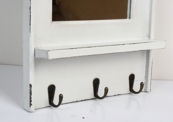 Nástěnné zrcadlo se 3 háčky 28x6x59cm