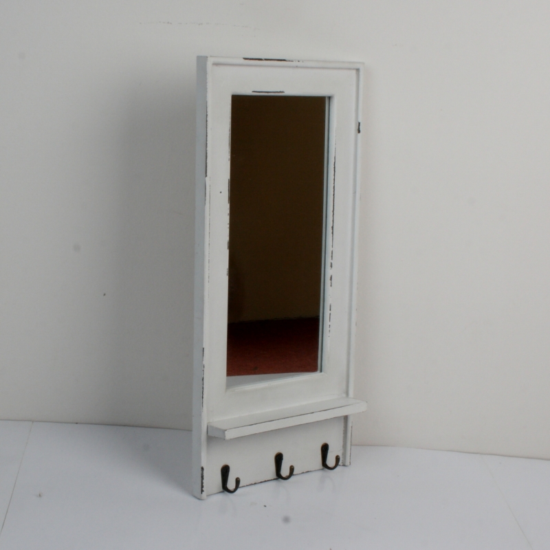 Nástěnné zrcadlo se 3 háčky 28x6x59cm