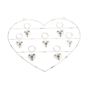 Nástěnný držák na fotografie kovový 27 x 1 x 33 cm bílý