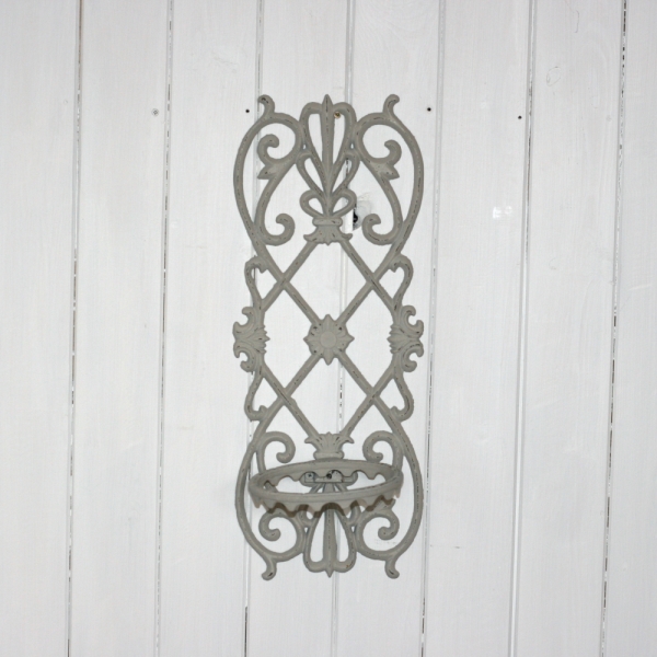 Nástěnný držák na květiny bílý 53cm