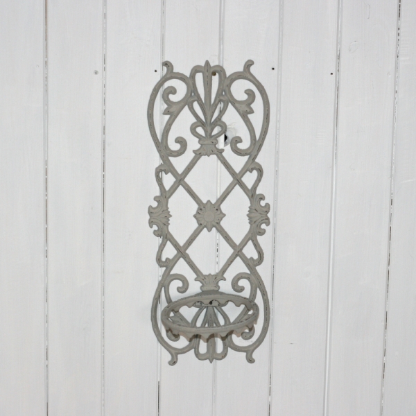 Nástěnný držák na květiny bílý 53cm