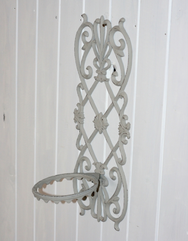 Nástěnný držák na květiny bílý 53cm