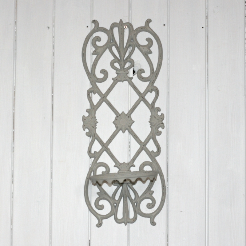 Nástěnný držák na květiny bílý 53cm