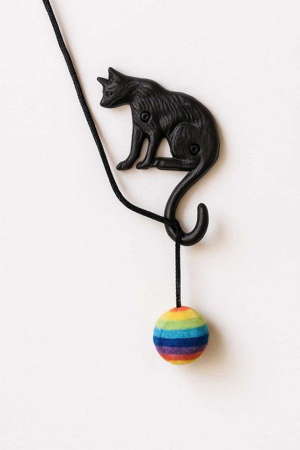 Nástěnný háček kočka 18x11cm