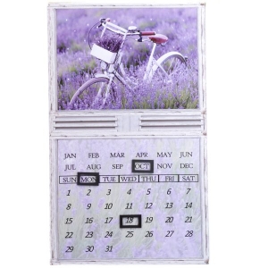 Nástěnný kalendář s magnety 30 x 50 x 1,8 cm kolo v levandulovém poli