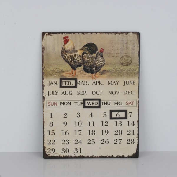 Nástěnný kalendář s magnety slepice 25x33cm