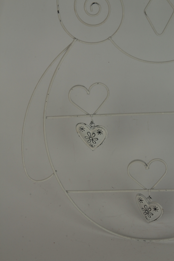 Nástěnný kovový držák na foto - sova 30x41cm