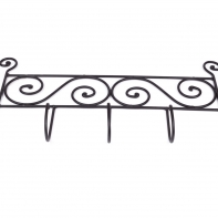 Nástěnný kovový věšák 5 háčků 46x26cm