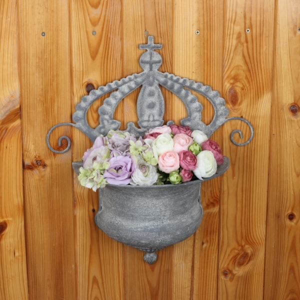 Nástěnný květináč s patinou 42x38cm