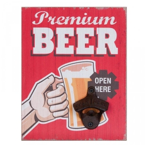 Nástěnný otvírák lahví PREMIUM BEER 16x23cm