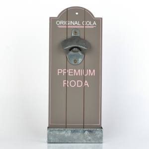 Nástěnný otvírák lahví se zásobníkem na zátky Original cola 12x4,5x30cm