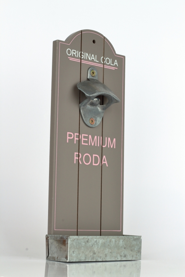 Nástěnný otvírák lahví se zásobníkem na zátky Original cola 12x4,5x30cm
