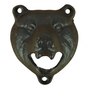 Nástěnný otvírák na láhve medvěd litina 10x8cm