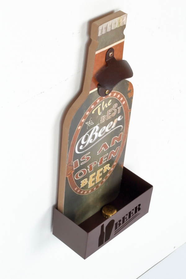 Nástěnný otvírák na lahve THE BEST BEER 14x37cm