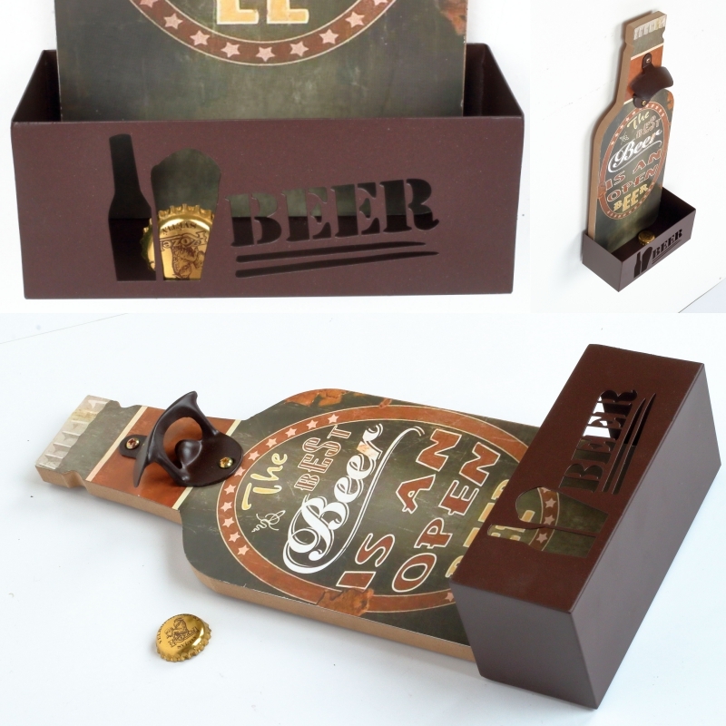 Nástěnný otvírák na lahve THE BEST BEER 14x37cm