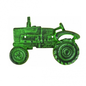 Nástěnný otvírák na láhve traktor zelený 20x14cm