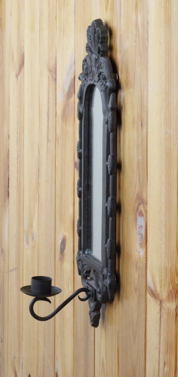 Nástěnný svícen se zrcadlem 37cm