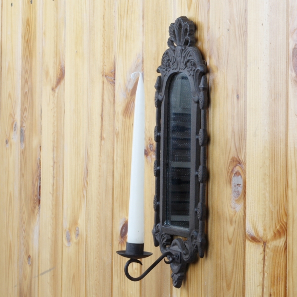 Nástěnný svícen se zrcadlem 37cm