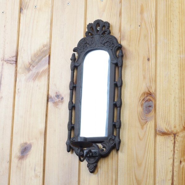 Nástěnný svícen se zrcadlem 37cm