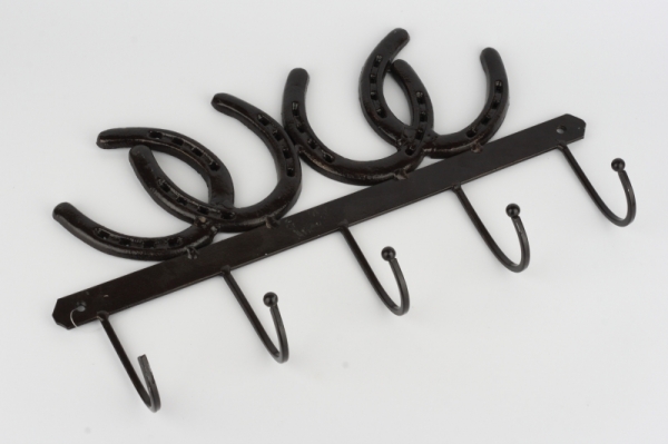 Nástěnný věšák 5 háčků podkovy 42x23cm - VYŘAZENO