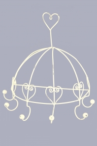 Nástěnný věšák půlkruh se srdíčky 32,5cm