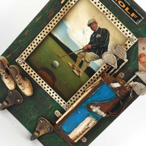 Nástěnný věšák s rámečkem na fotografie GOLF 20x27cm
