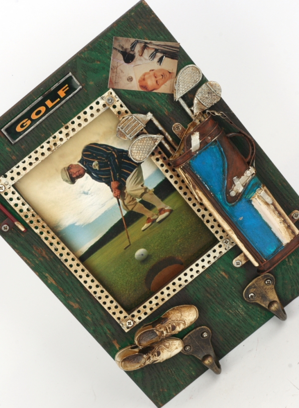 Nástěnný věšák s rámečkem na fotografie GOLF 20x27cm