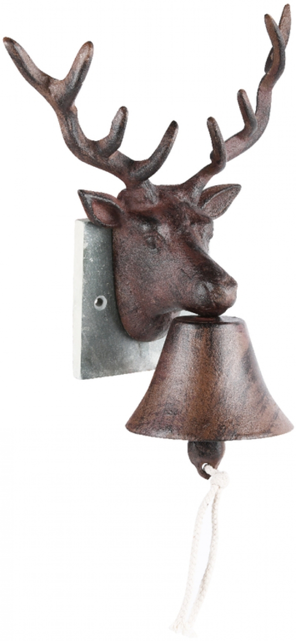 Nástěnný zvonek litina jelen 23,1x13,3x25,8cm
