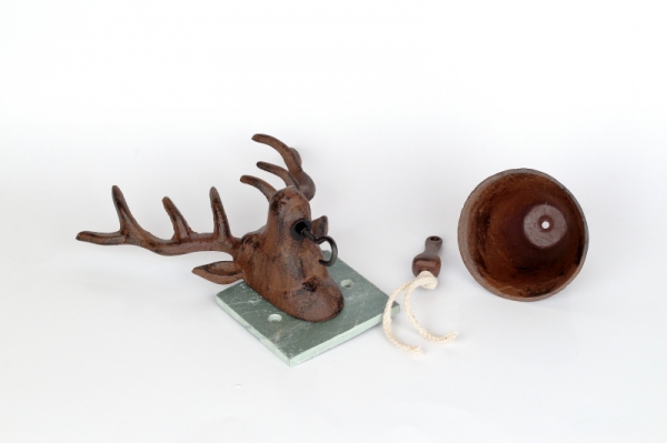 Nástěnný zvonek litina jelen 23,1x13,3x25,8cm