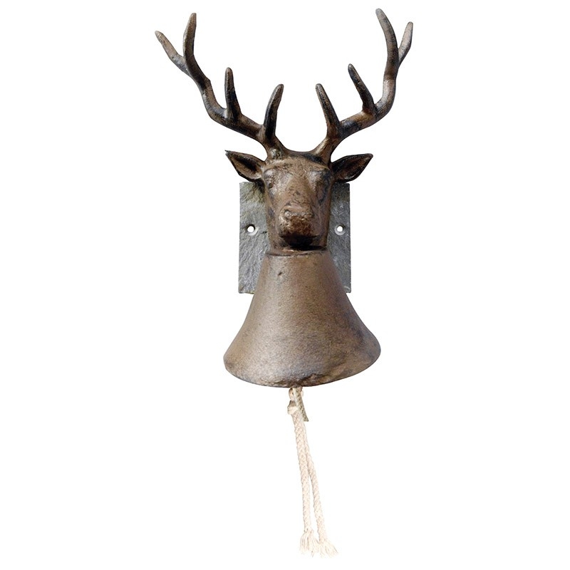 Nástěnný zvonek litina jelen 23,1x13,3x25,8cm