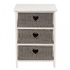 Noční stolek se 3 pletenými zásuvkami  40x29x58cm