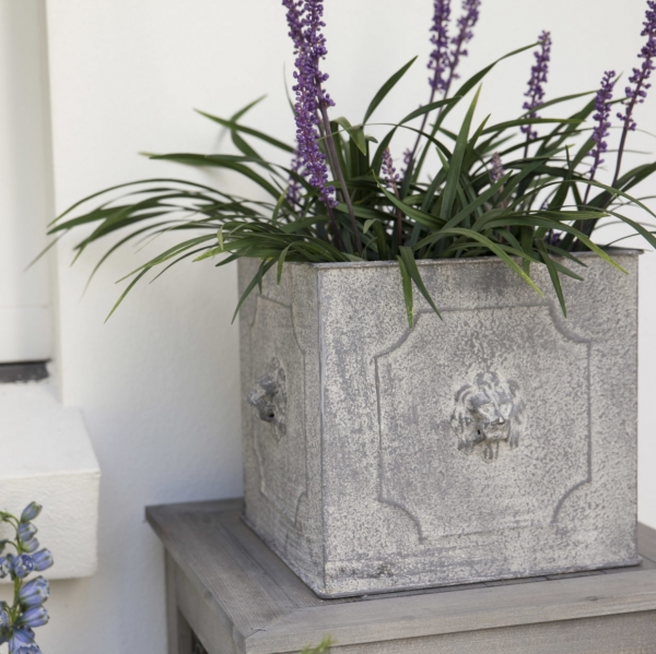 Obal na květináč hranatý kovový - set 2 kusů