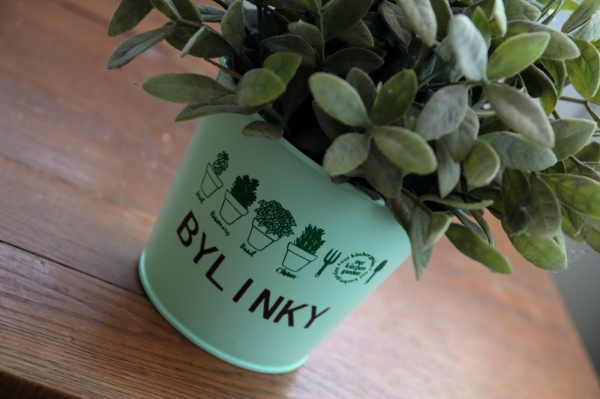 Obal na květináč kbelík světle zelený 14×10,5×12cm