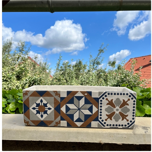 Obal na květináč obdélníkový Portugal 40 x 14 x 13 cm beton