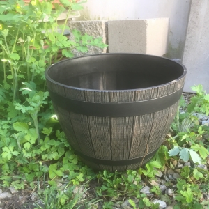 Obal na květináč sud hnědý 38x27cm