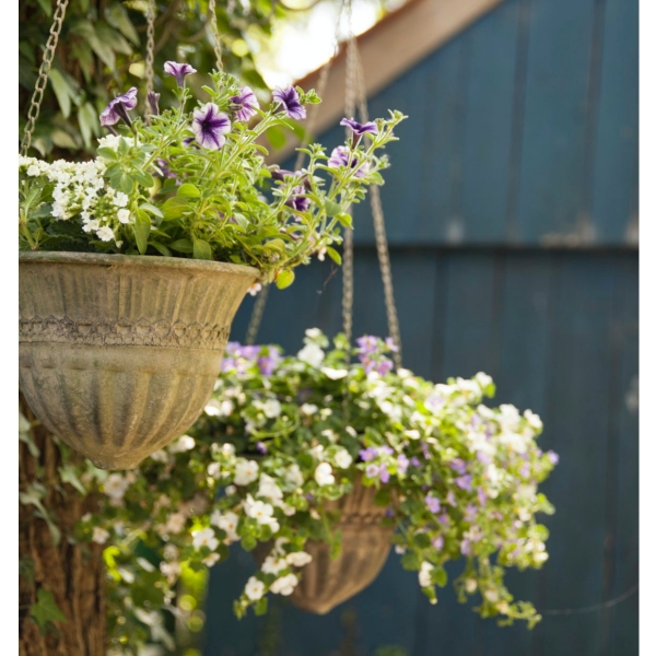 Obal na květináč závěsný se zelenou patinou 31,2x31,2x18,2cm