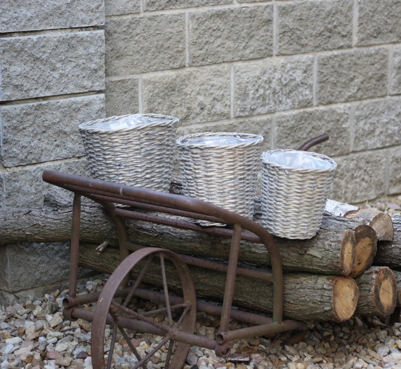 Obaly na květináče - obal 20x20cm proutěný