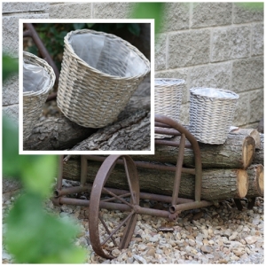 Obaly na květináče - obal 23x23cm proutěný