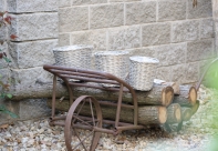 Obaly na květináče - obal 26x26cm proutěný