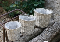 Obaly na květináče - obal 26x26cm proutěný