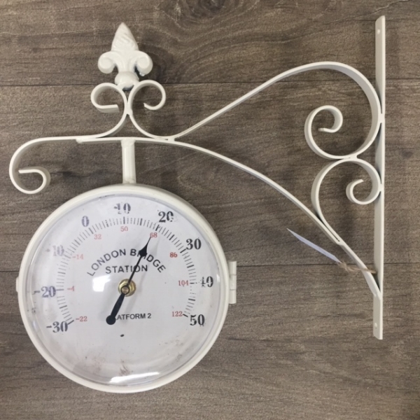 Oboustranné hodiny bílé LONDON BRIDGE 16cm