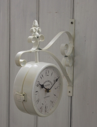 Oboustranné hodiny bílé LONDON BRIDGE 16cm