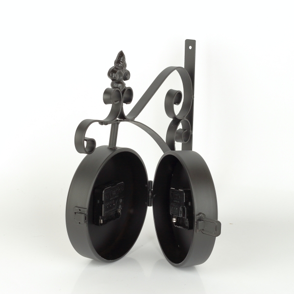 Oboustranné hodiny kovové s růží