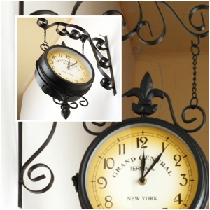 Oboustranné hodiny na konzole Grand Central 