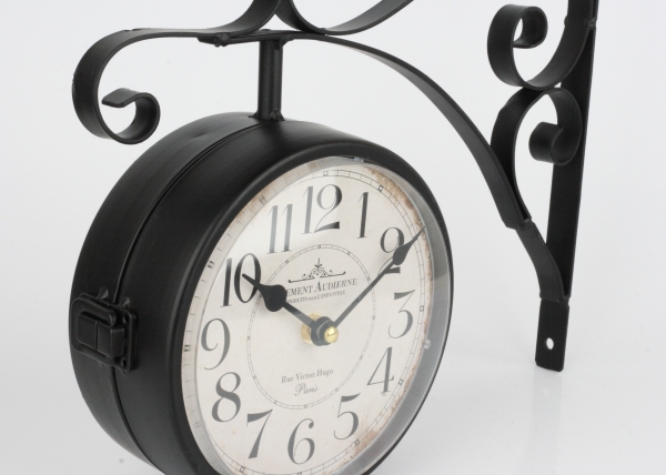 Oboustranné hodiny s arabskými číslicemi Clement 31x28x7cm