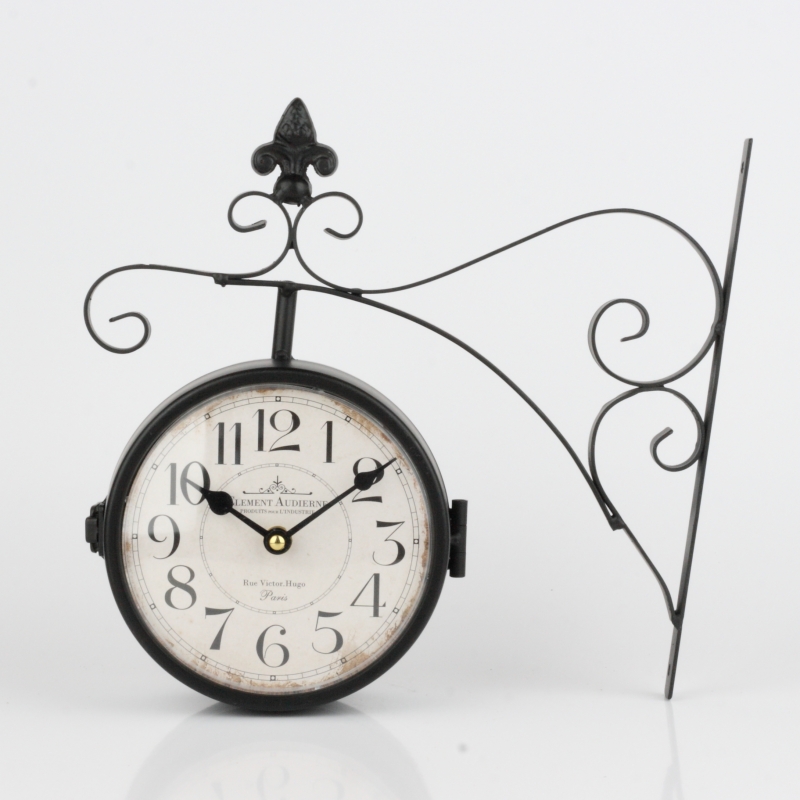 Oboustranné hodiny s arabskými číslicemi Clement 31x28x7cm