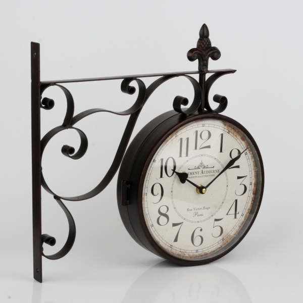 Oboustranné hodiny s arabskými číslicemi Clement 40x38x7cm