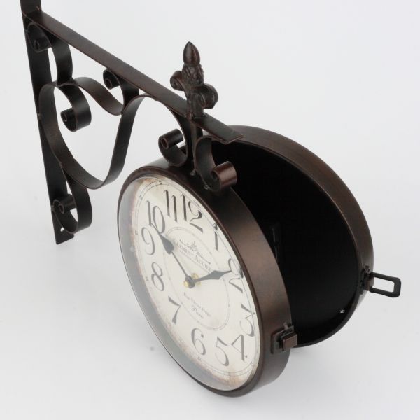 Oboustranné hodiny s arabskými číslicemi Clement 40x38x7cm