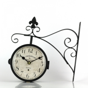 Oboustranné kovové hodiny Cathedrale 16cm